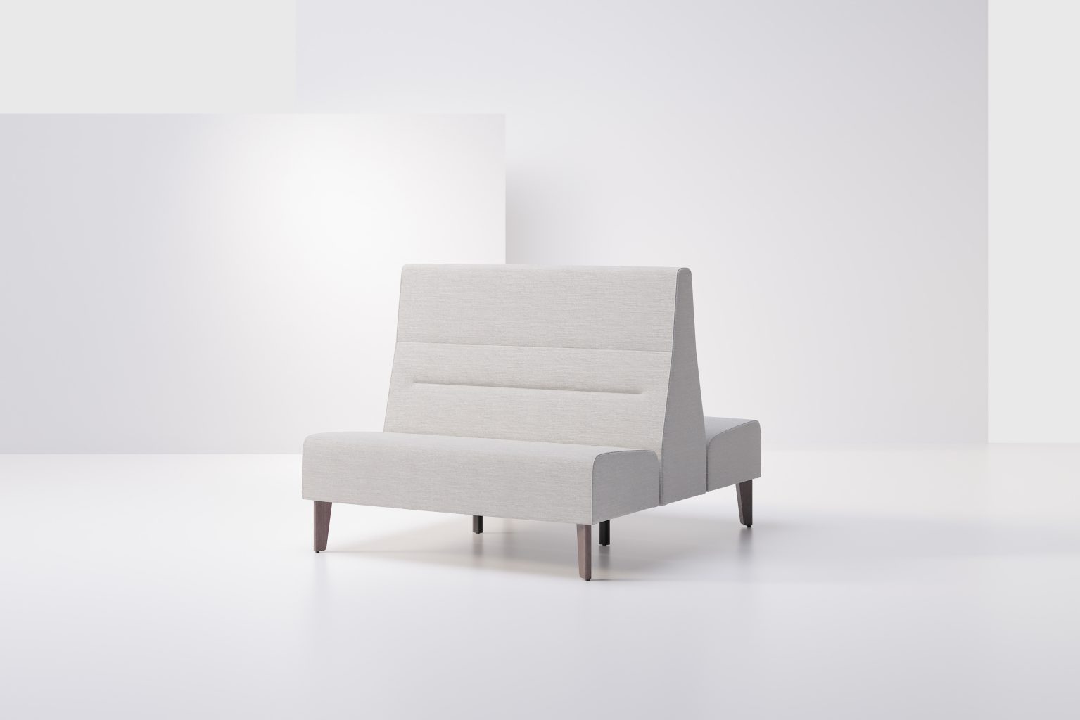 Avila Fluted Double Sided High Back Sofa Left Angled View