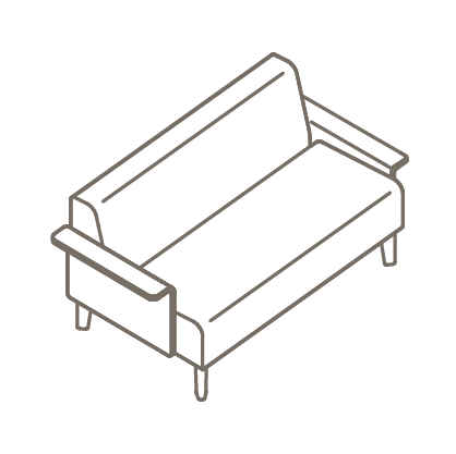 Avila Sofa with Molded Wood Arms Icon 1