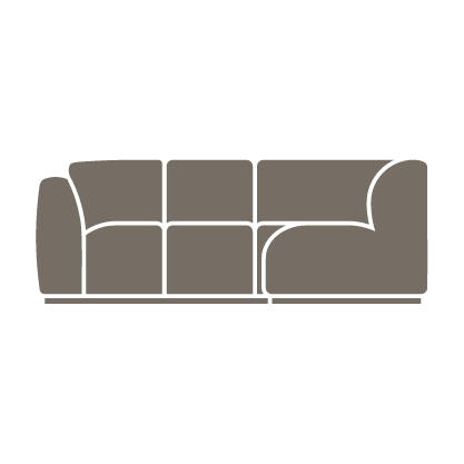 Bellevue Left Arm Facing Sectional Icon Front