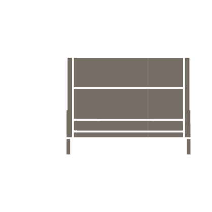 Lapeer Half Arm Two-Seater Icon Front